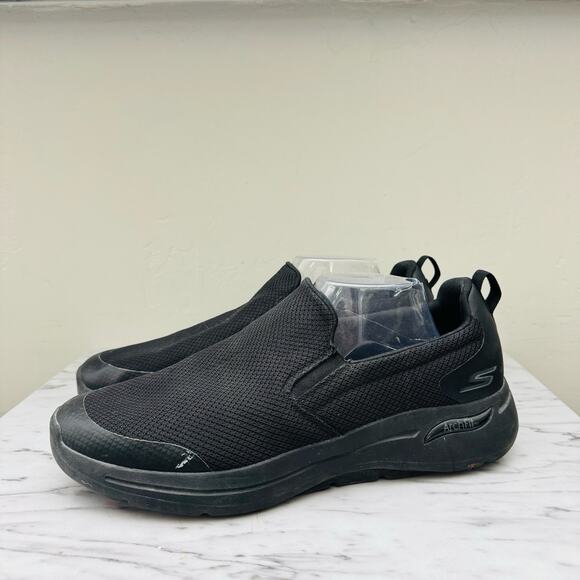 Skechers Go Walk Arch Fit Black Slip On Shoes Men’s Size 12 - Picture 1 of 11